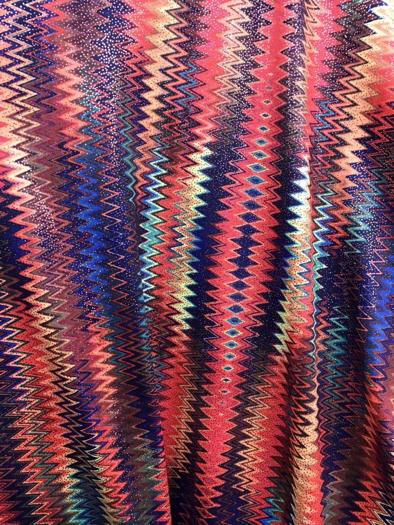 Zigzag tie dye print design on nylon spandex 4way stretch Etsy