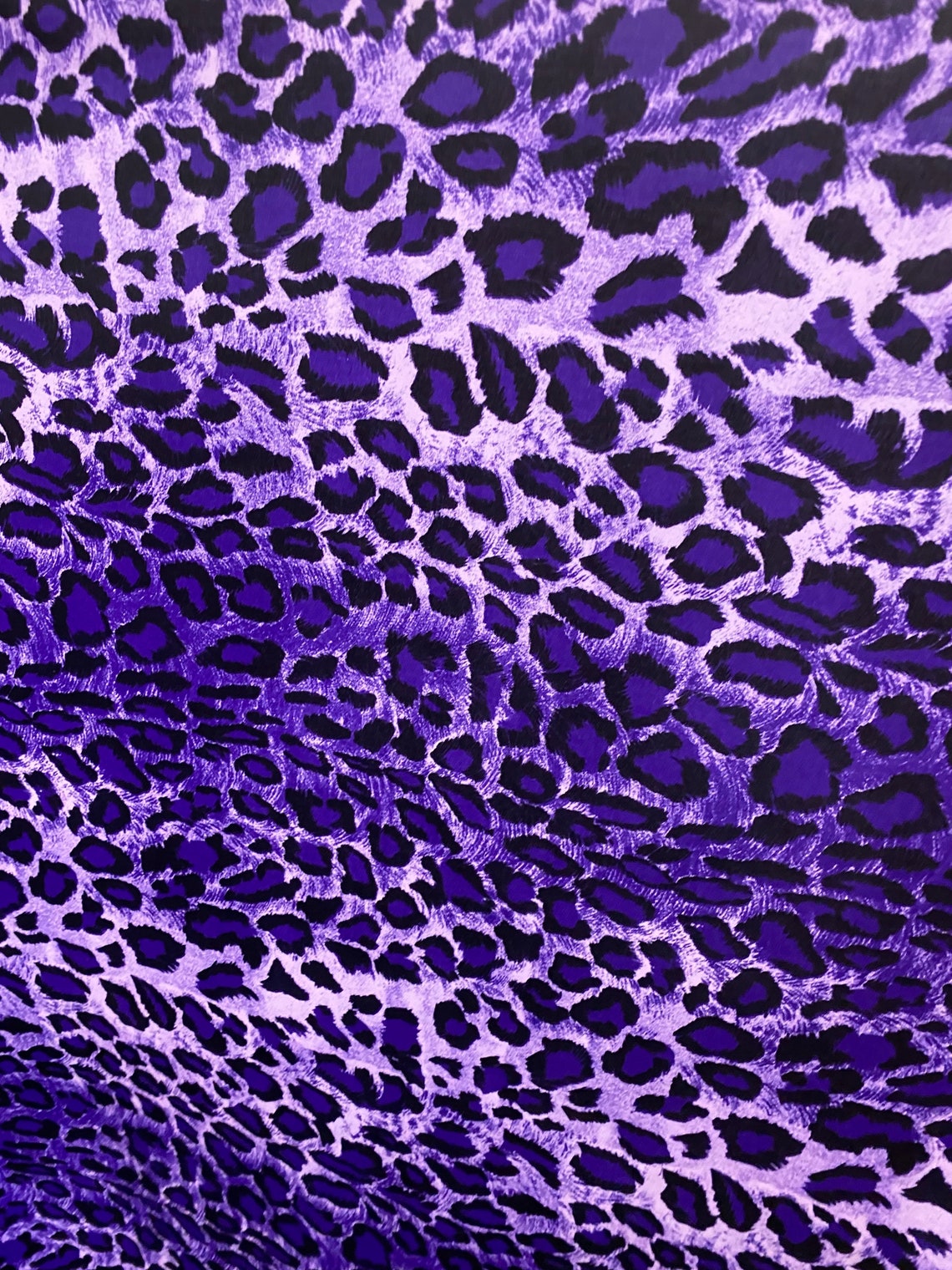 Exotic leopard design purple/black print on nylon spandex | Etsy