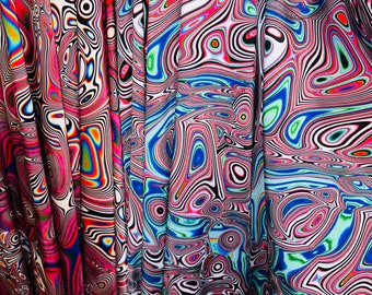 New modern Lava abstract design print on great quality of nylon spandex 4-way stretch 58/60” Sold by the YD.