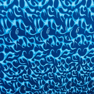 New Modern abstract flames design Blue color print on best quality of nylon spandex 4-way stretch 58/60” Sold by the YD. Ships Worldwide