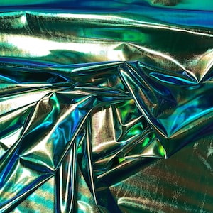 New iridescent foil blue/green all over foil 4way Stretch 58/60&quot; Sold bybthe YD. Ships worldwide from Los Angeles California USA.