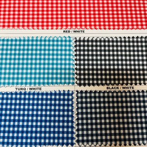 Gingham check design print on great quality of nylon spandex 4-way stretch 58/60” Sold by the YD. Ships Worldwide from Los Angeles CA