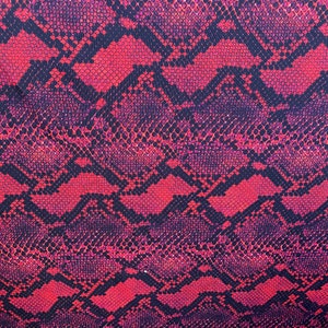 Schlangen-design Rot/schwarzer Druck auf nylon-spandex 4-Wege-Stretch 58/60 ” Schiffe weltweit aus Los Angeles Kalifornien USA.