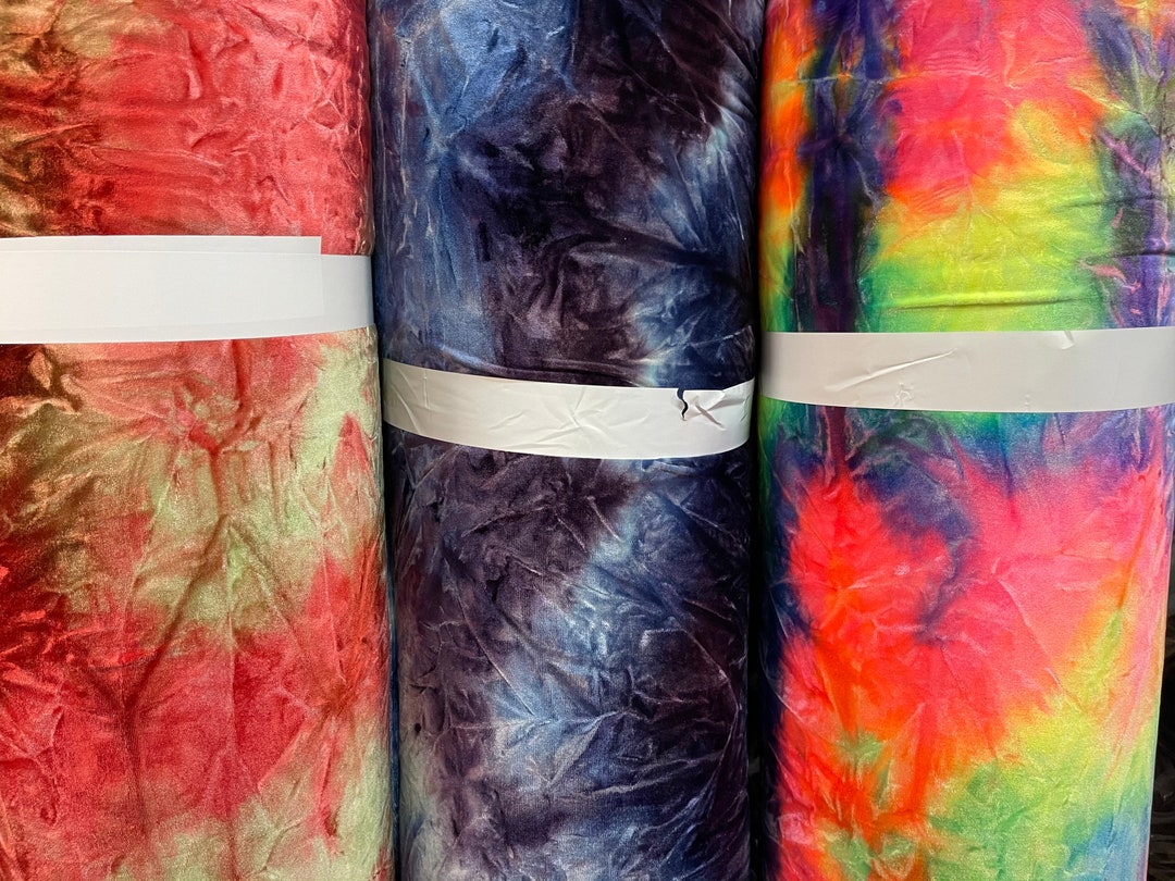 Vivid Tie Dye Crushed Velvet Multicolor Great Quality of Stretch Velvet