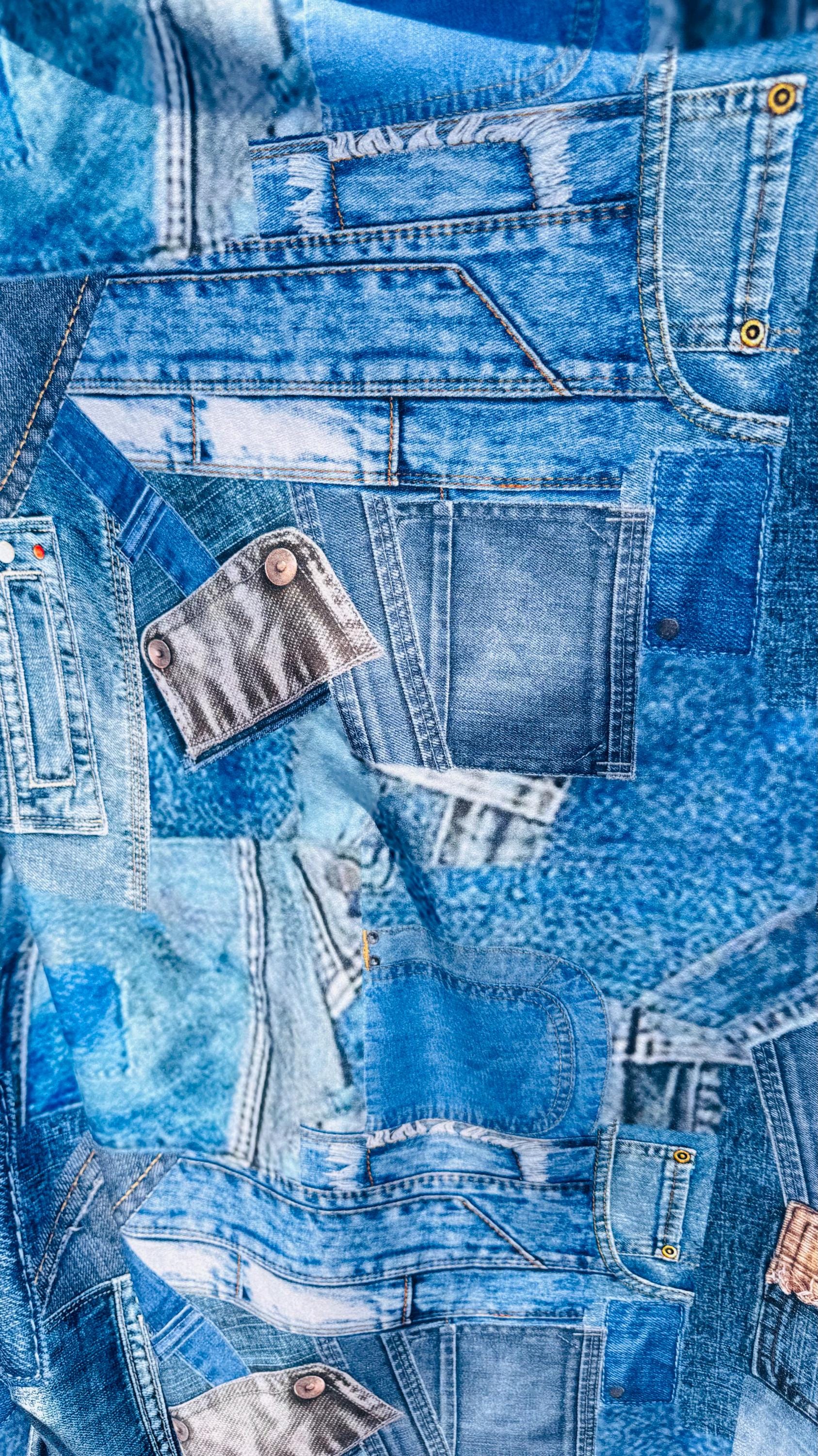 New Jeans Design Print on Poly Spandex 4way Stretch 58/60