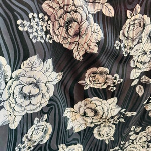 Flower design on silky burnout stretch velvet 4-way stretch 58/60” High quality fabrics by AlexLAFabrics