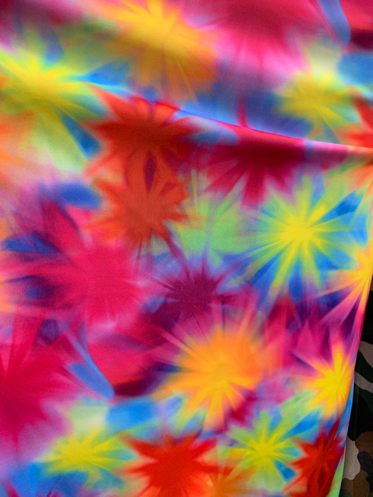 New tie dye multi stars design print on heavy nylon spandex Etsy