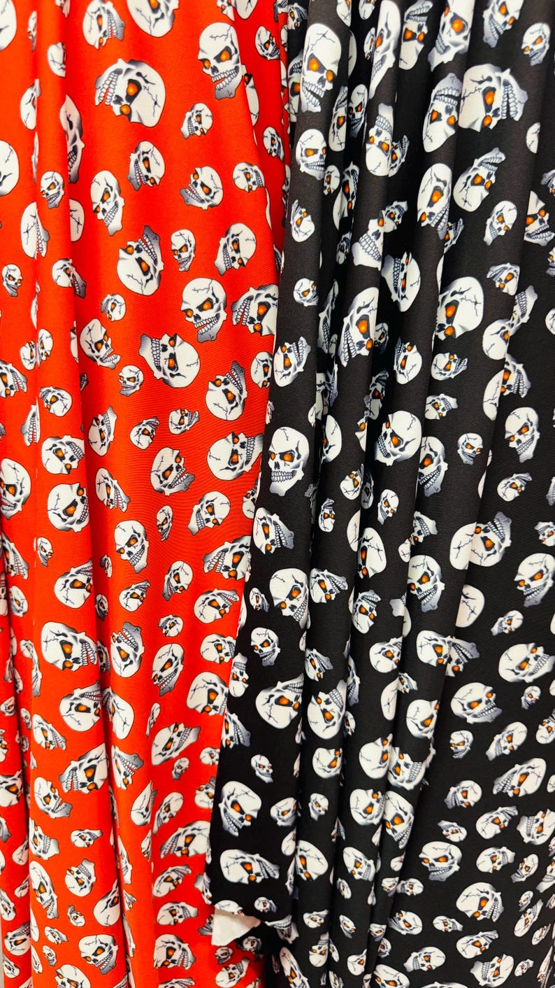 Terminator Skull Design on nylon spandex 4-Way stretch 58/60” Sold by the Yd. Ships worldwide From Los Angeles California USA. image 8