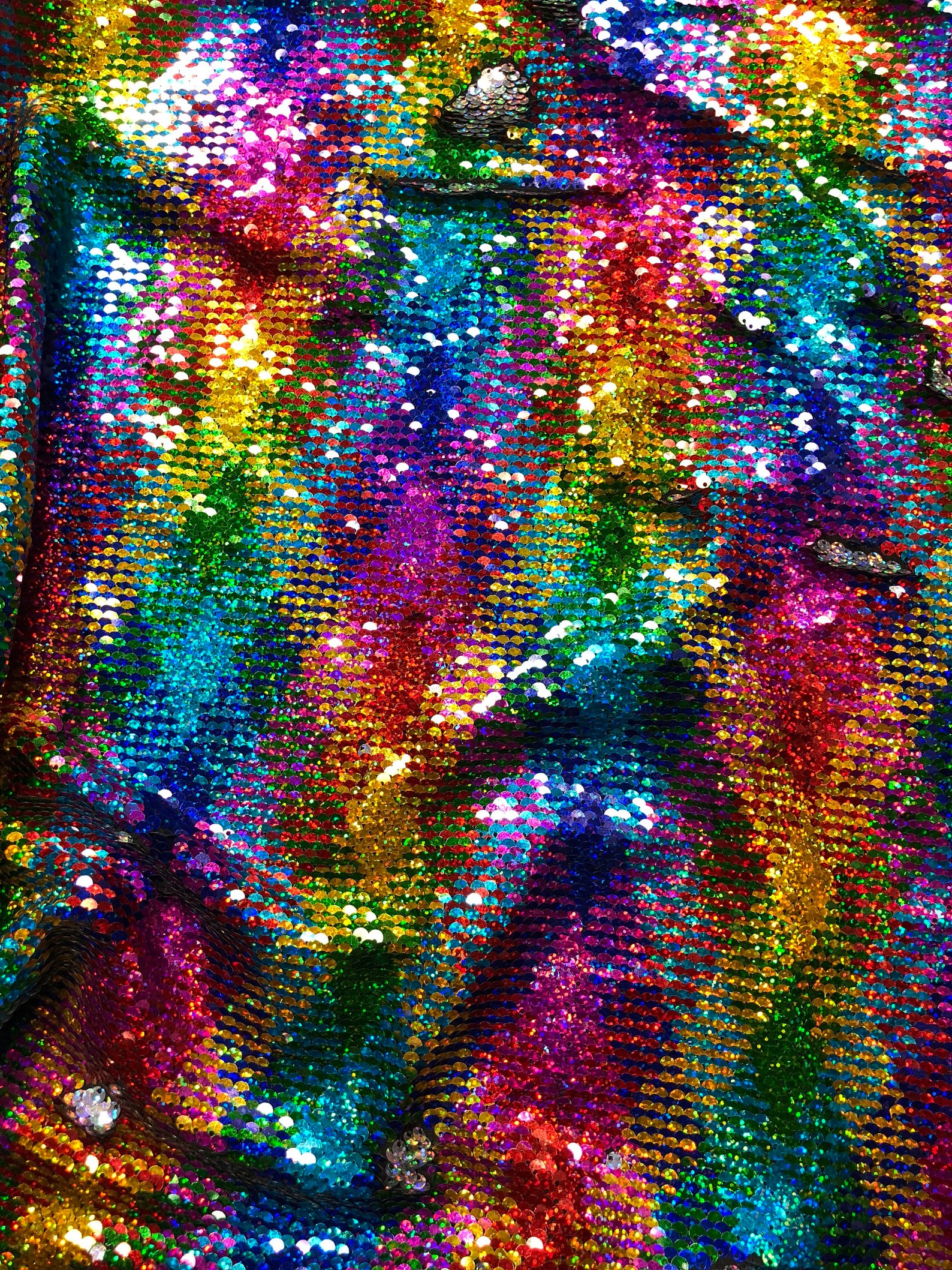New Rainbow Sequins Mermaid Reversible Sequins Rainbow/silver Etsy
