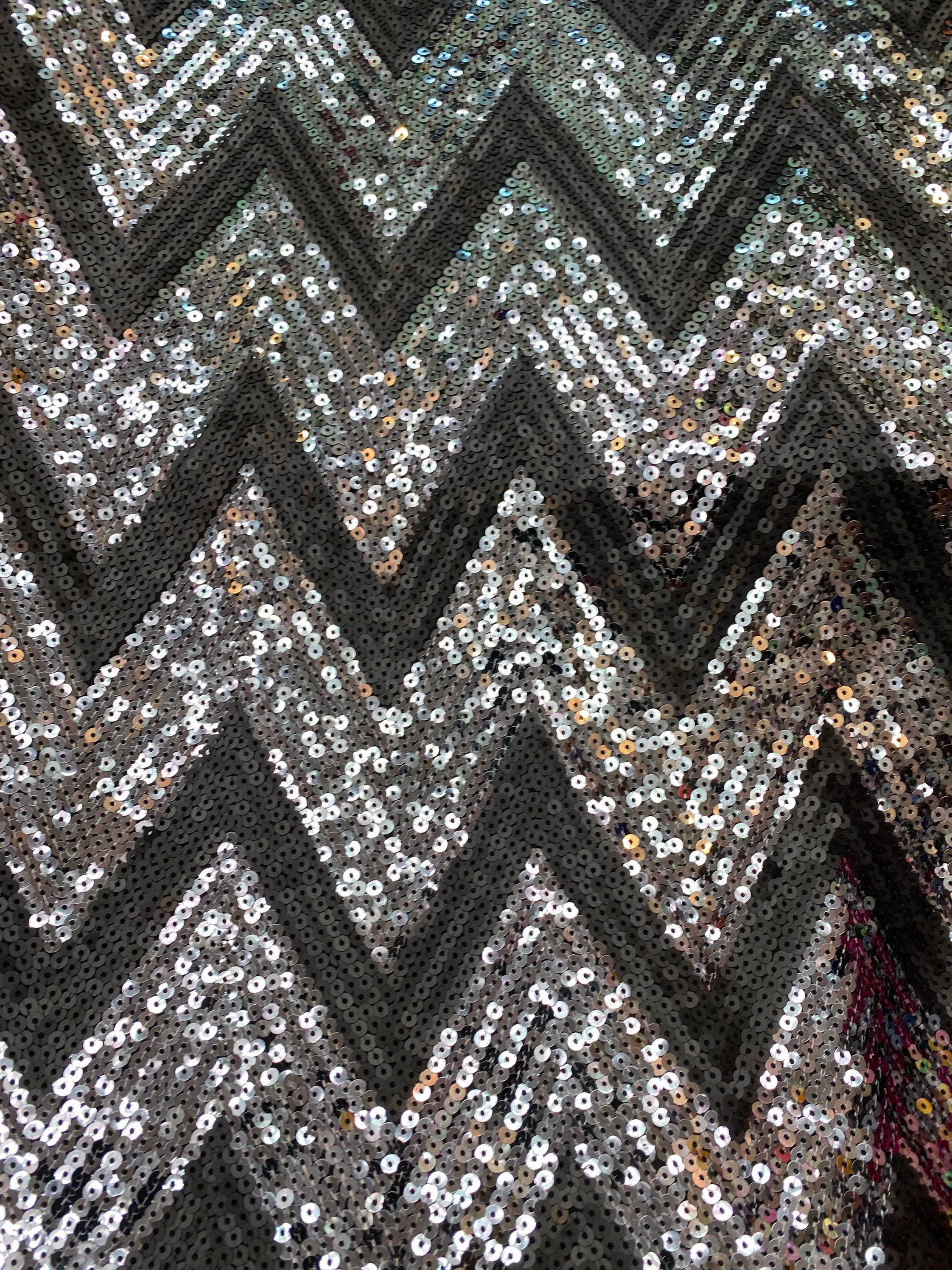 New chevron design embroidered sequins on Lycra base 2-way | Etsy