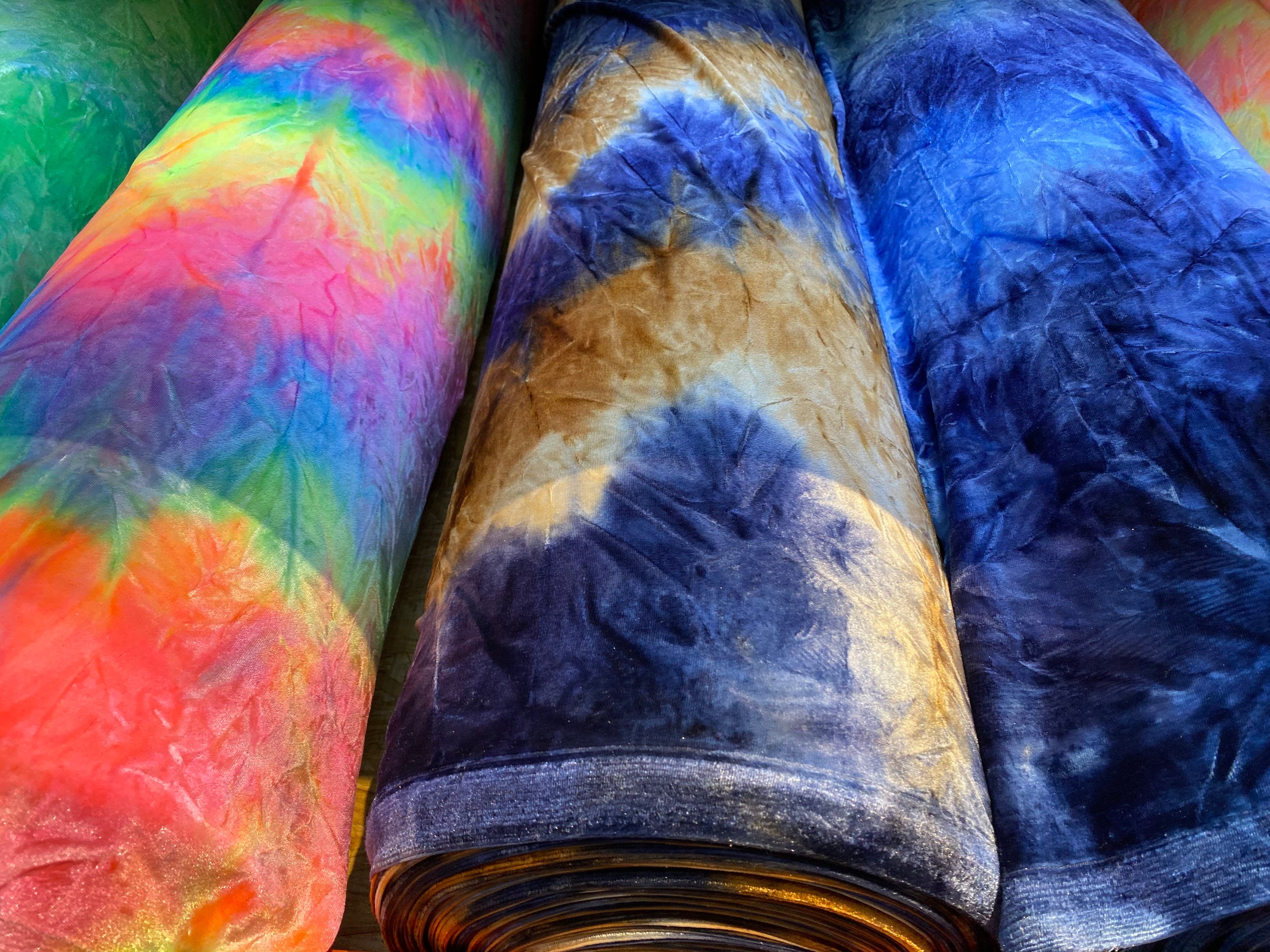 Luxury Tie Dye velvet 4way stretch best quality of stretch Etsy