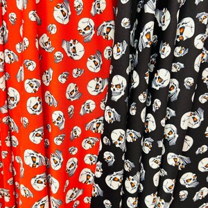 Terminator Skull Design on nylon spandex 4-Way stretch 58/60” Sold by the Yd. Ships worldwide From Los Angeles California USA. image 9
