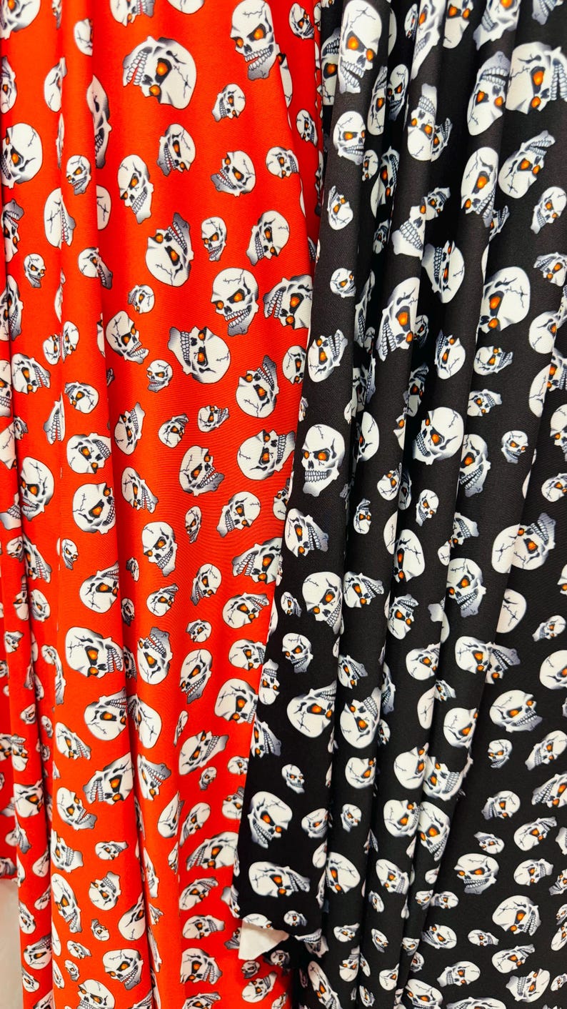 Terminator Skull Design on nylon spandex 4-Way stretch 58/60” Sold by the Yd. Ships worldwide From Los Angeles California USA. image 9