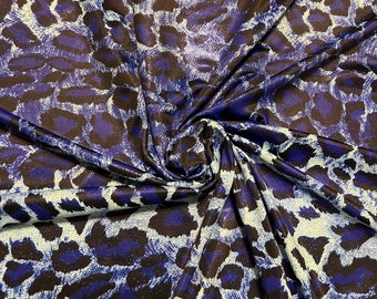 Exotisch luipaardontwerp Dierenprint met folieprint op de beste kwaliteit nylon spandex 4-way stretch 58/60" Verkocht door de YD.