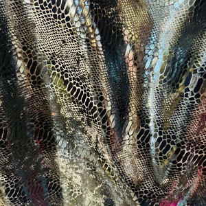 Anaconda design metallic stretch velvet with foil 2-way stretch 58/60” High quality fabrics by AlexLAFabrics