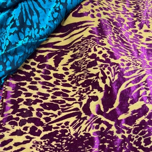 New Exotic animal print design on burnout luxury stretch velvet 4-way stretch 58/60” Sold by the YD. Ships Worldwide from Los Angeles  CA