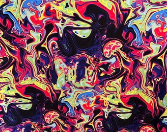 New Luxury Abstract design multicolor print on great quality of nylon spandex 4-way stretch 58/60”