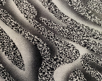 Nowy metaliczny nylon Spandex twinkle egzotyczny wzór zebry 4-way Stretch 58/60” Sprzedawany przez YD. Wysyłka na cały świat z Los Angeles Kalifornia USA.