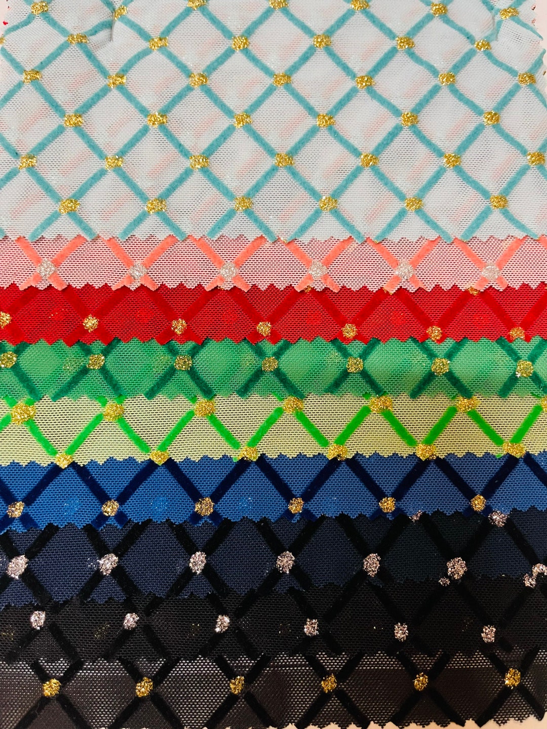 New Diamond Flocking Mesh With Glitter Nylon Power Mesh 4-way Stretch ...