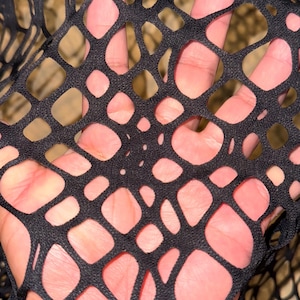 Black Fishnet  lacer cut design 4-way stretch nylon spandex 58/60” High quality fabrics by AlexLAFabrics