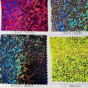 Design luxueux en peau de serpent, hologramme, nylon élasthanne métallisé, extensible dans les 4 sens, 58/60 po. Tissus de haute qualité par AlexLAFabrics