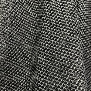Metallic fishnet Black/Silver 2-way stretch 58/60” Sold by the YD. Ships Worldwide from Los Angeles California USA.