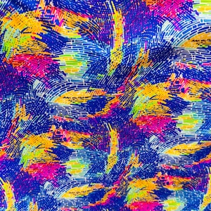New Modern Abstract design multicolor print on nylon spandex 4-way stretch 58/60” Sold by the YD. Ships Worldwide from Los Angeles Californi