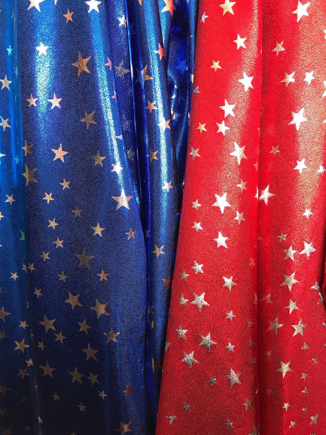 NEW Metallic All Over Foil Star Design on Nylon Spandex 4way Stretch 58 ...