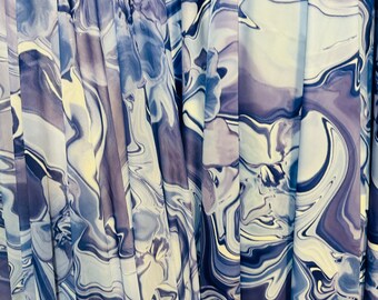 Nuevo diseño abstracto Lava, nailon spandex y malla resistente en color lavanda/azul, elástico en 4 direcciones, 58/60 pulgadas, telas de alta calidad de AlexLAFabrics
