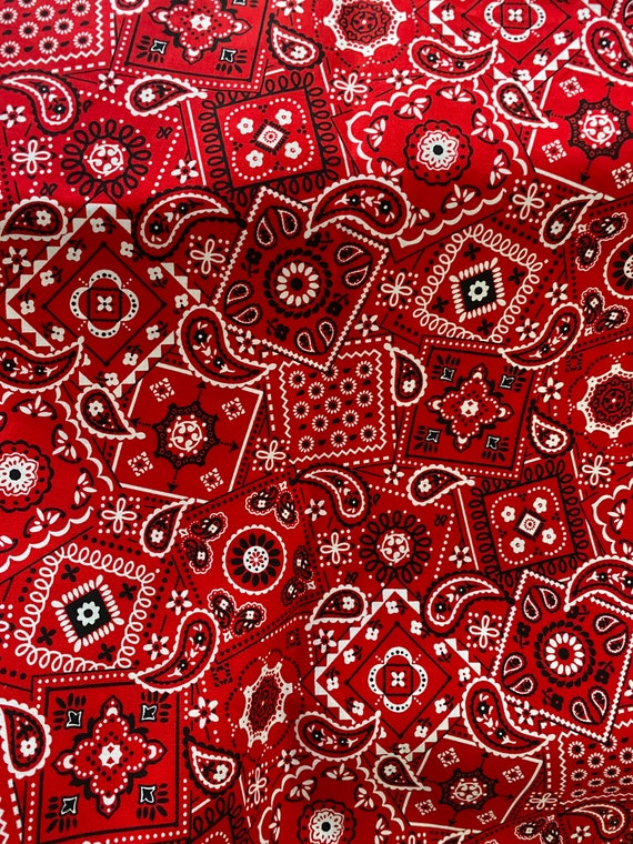 100% Cotton Red Bandana Paisley Design Print on Great Quality of Cotton  Soft Fabric 54/55 Sold by the YD. Ships Worldwide From Los Angeles -   Norway