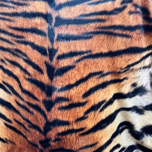 Tiger design exotic animal Natural color print on great quality of steam velour stretch velvet 4-way 58/60”