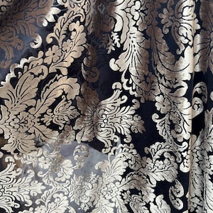 New luxury burnout velvet Sofia design 4-way stretch 58/60” Sold by the YD. Ships worldwide from Los Angeles California USA.