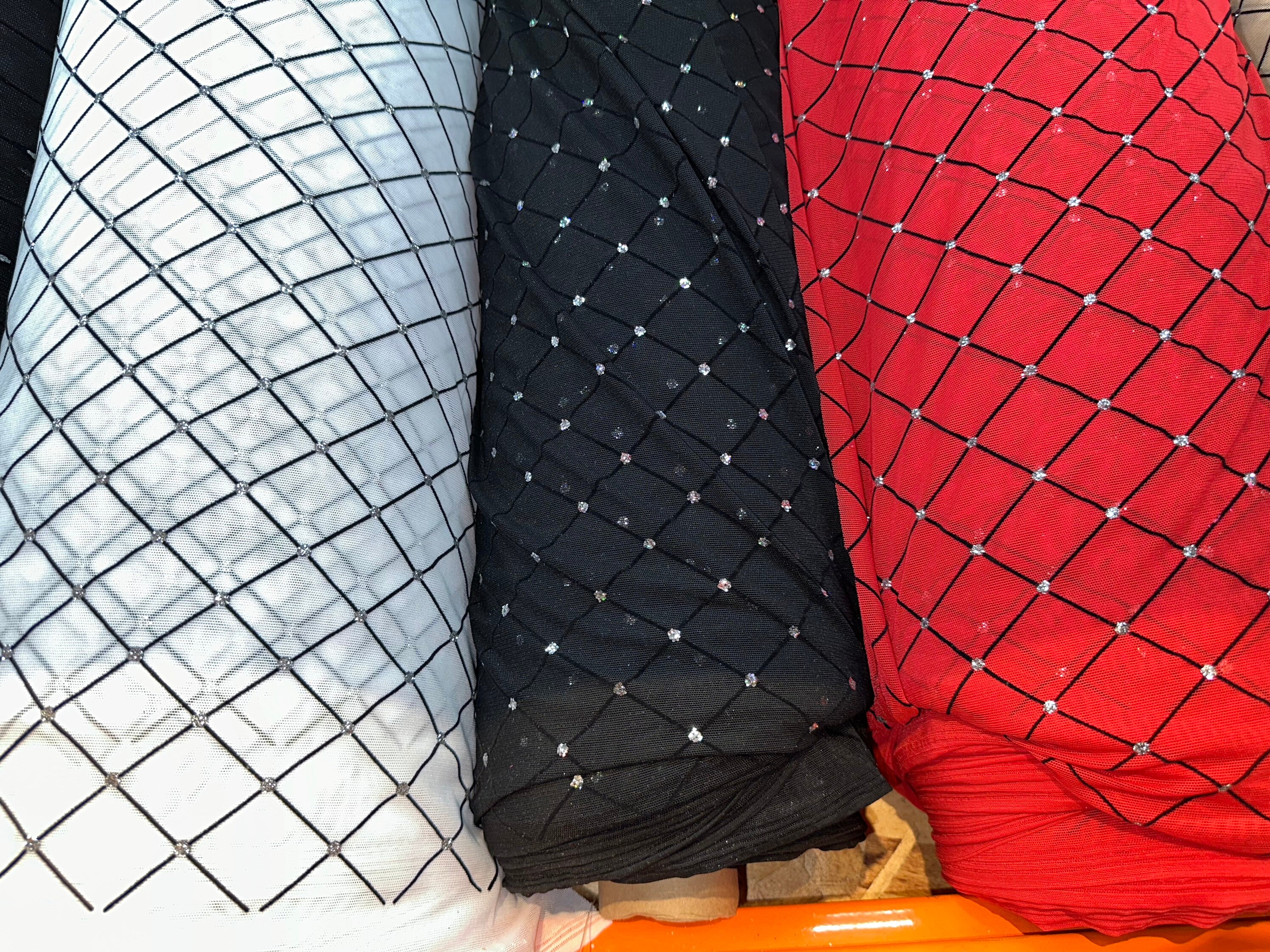 Diamond Power Mesh With Flocking 4-way Spandex 58/60” Sold by the YD ...