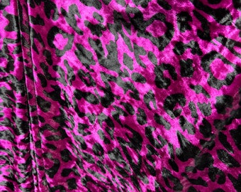 New Leopard Design Magenta/black Exotic Animal Print on 4-way