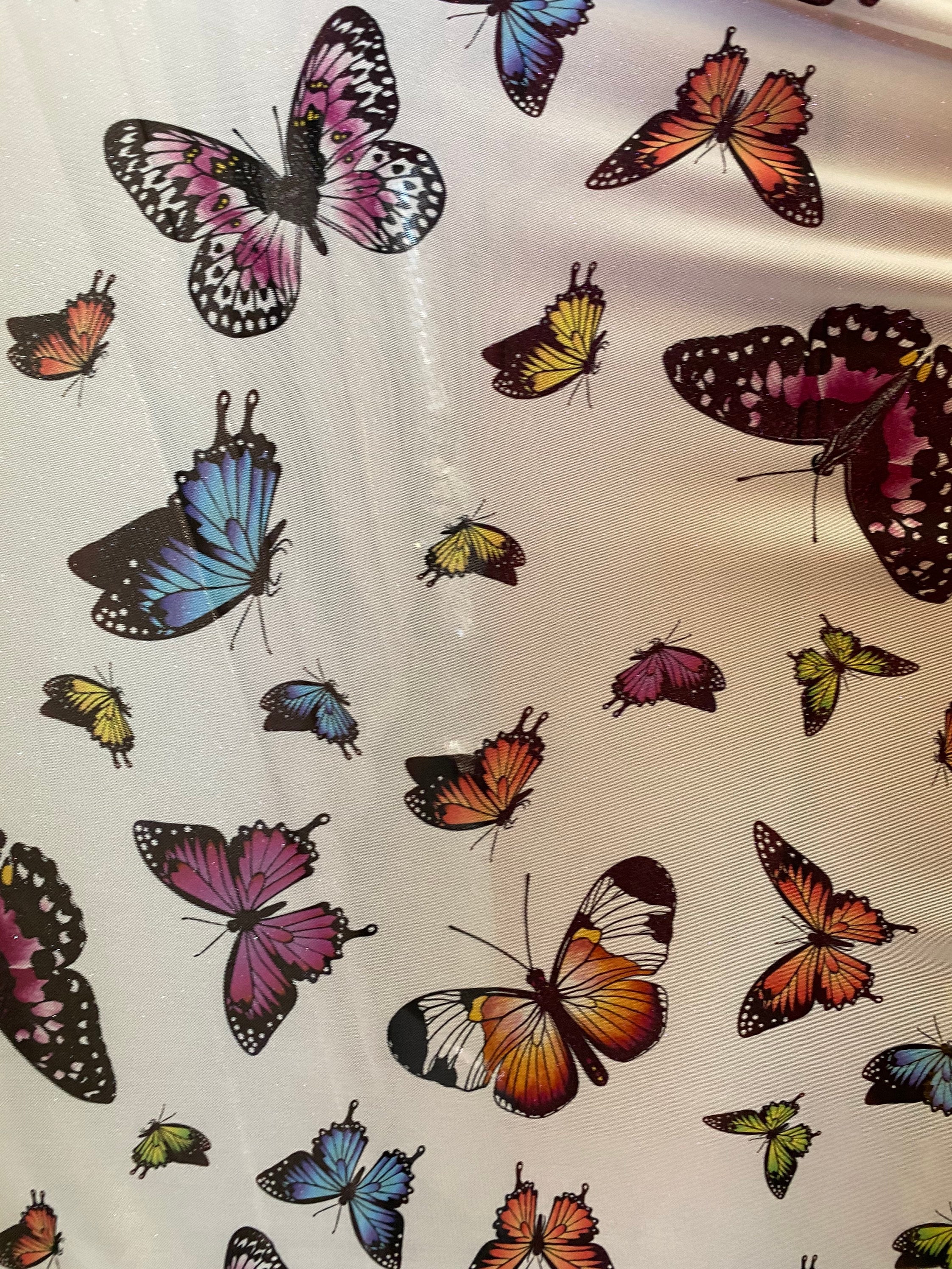 New Butterflies Design Multicolor Print on Good Quality Stretch Power ...