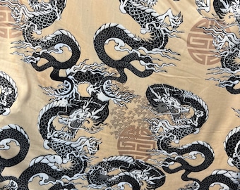 Exotic dragon design print on poly brushed spandex light weight 4-way stretch 58/60”