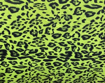 Exotic leopard design print on nylon spandex 4-way stretch Green /black 58/60” Sold by the YD. Ships Worldwide from Los Angeles California