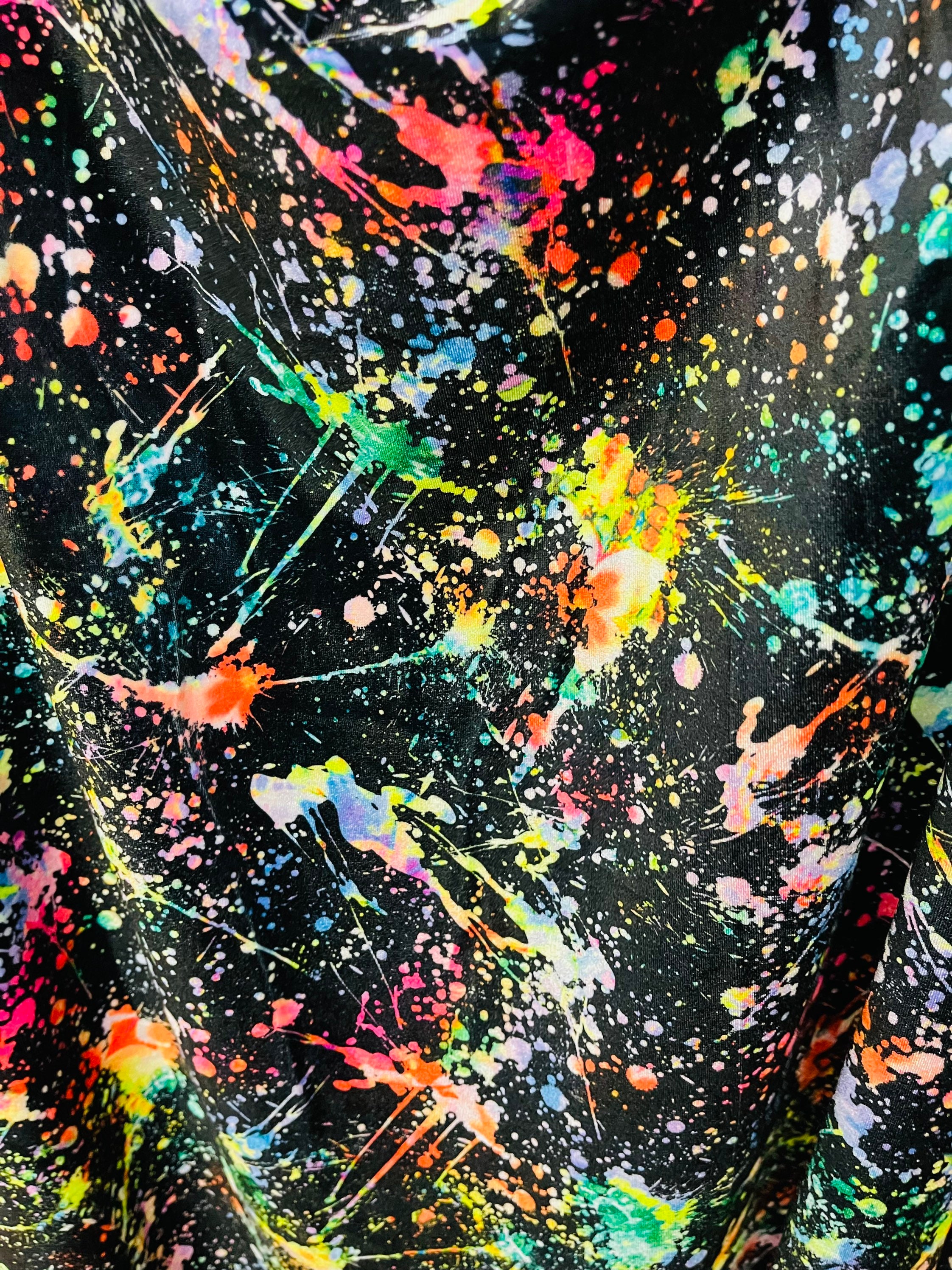 New Splatter Paint Design Black/multicolor Print on Best Quality of Stretch  Velvet 4-way Stretch 58/60 Sold by the YD. Ships Worldwide -  Canada
