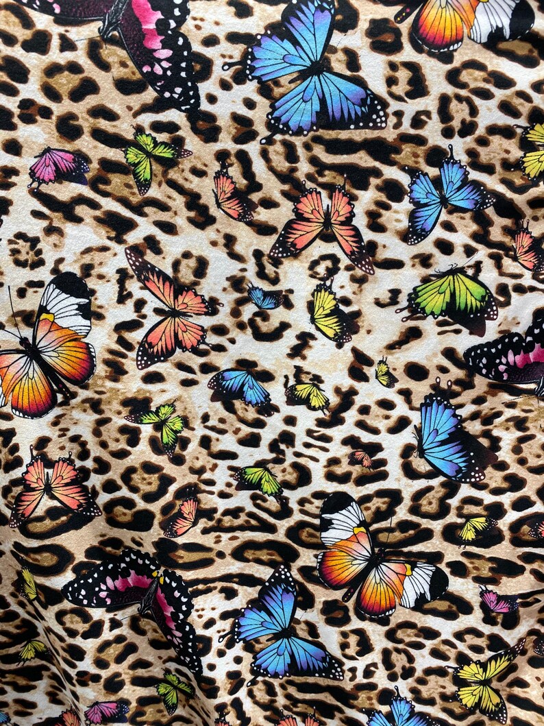 Ships Worldwide from Los Angeles California USA. New butterfly design print on soft poly cotton spandex 4-way stretch 5860\u201d Sold by the YD