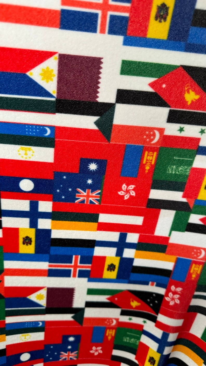 Nation International Flags Design Print on Great Quality of Stretch ...