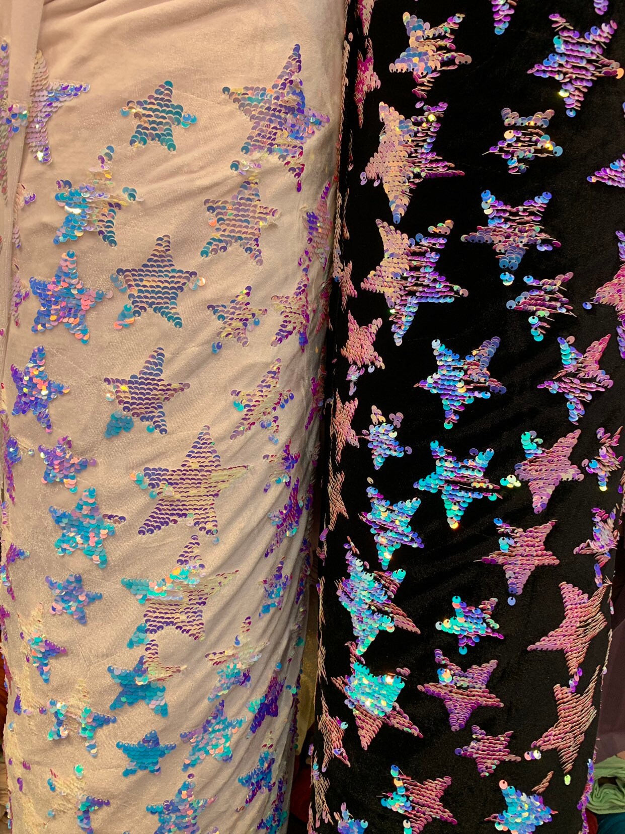 New Stars Design With Iridescent Reversible Sequins on Heavy Stretch ...