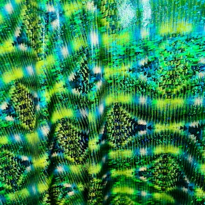 New reptile abstract design hologram metallic nylon spandex 4-way stretch 58/60”