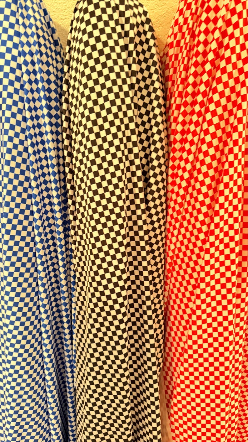 Small Checkered Pattern on Nylon Spandex 4way Strexh 58/60" Sold by the ...