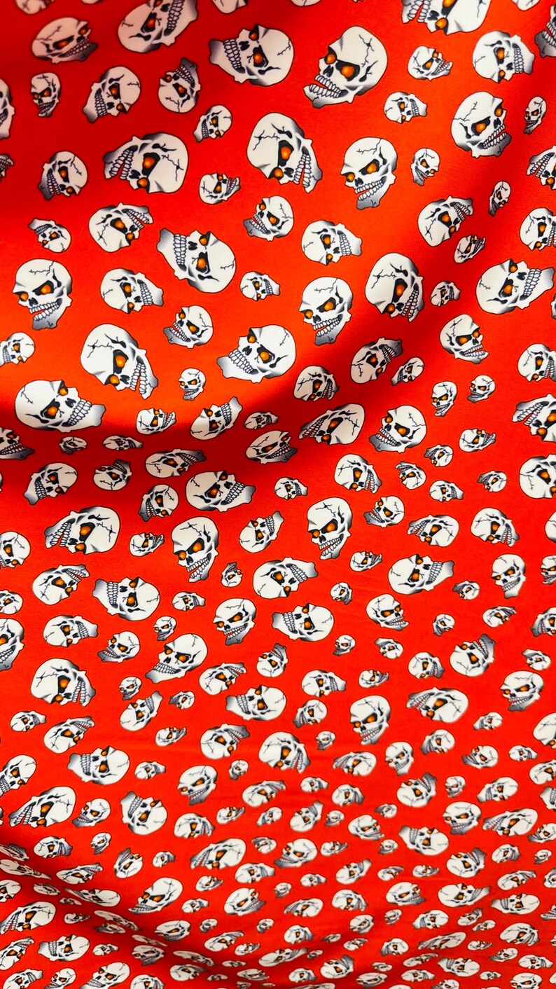 Terminator Skull Design on nylon spandex 4-Way stretch 58/60” Sold by the Yd. Ships worldwide From Los Angeles California USA. image 4
