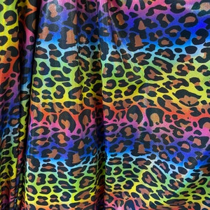 New Exotic leopard design digital foil print lacer hologram print rainbow color print on great quality of nylon spandex 4-way stretch