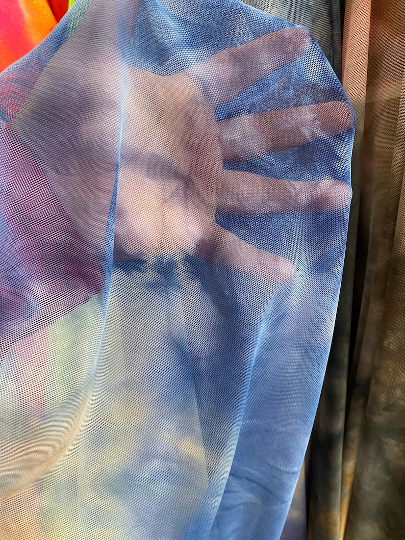 Tie Dye Power Mesh Multicolor 4-way Stretch 58/60” Sold by the YD ...