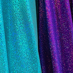 Hologram Sparkling dots metallic nylon spandex 4-way stretch 58/60” High quality fabrics by AlexLAFabrics