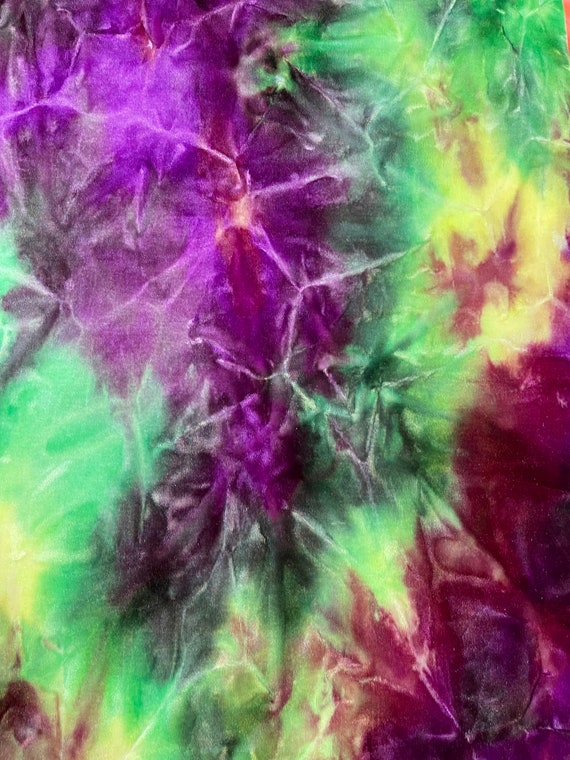 Green Magenta purple Tie Dye Luxury stretch velvet 4-way - Etsy 日本