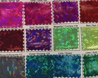 New nylon spandex broken glass metallic hologram 4way Stretch 58/60&quot; Sold by the YD. Ships worldwide from Los Angeles California USA.