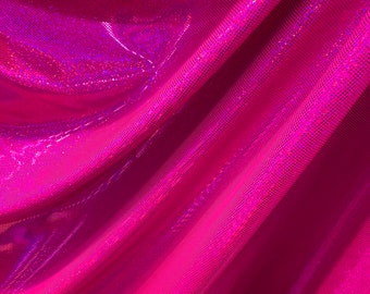 写真・グラフィック hilo Hologram Metallic Dots Hot Pink Fushia Nylon Spandex 4way